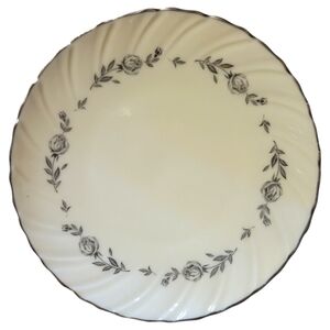 1 Vtg Lenox Rosemont Bread & Butter Plate Platinum Rim Roses Swirl Porcelain
